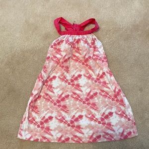 Crewcuts sleeveless pink tye die dress with bow on back sz XXS